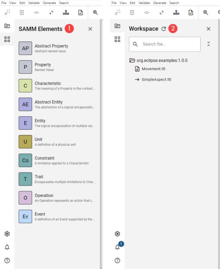 ame ui overview workspace numbers