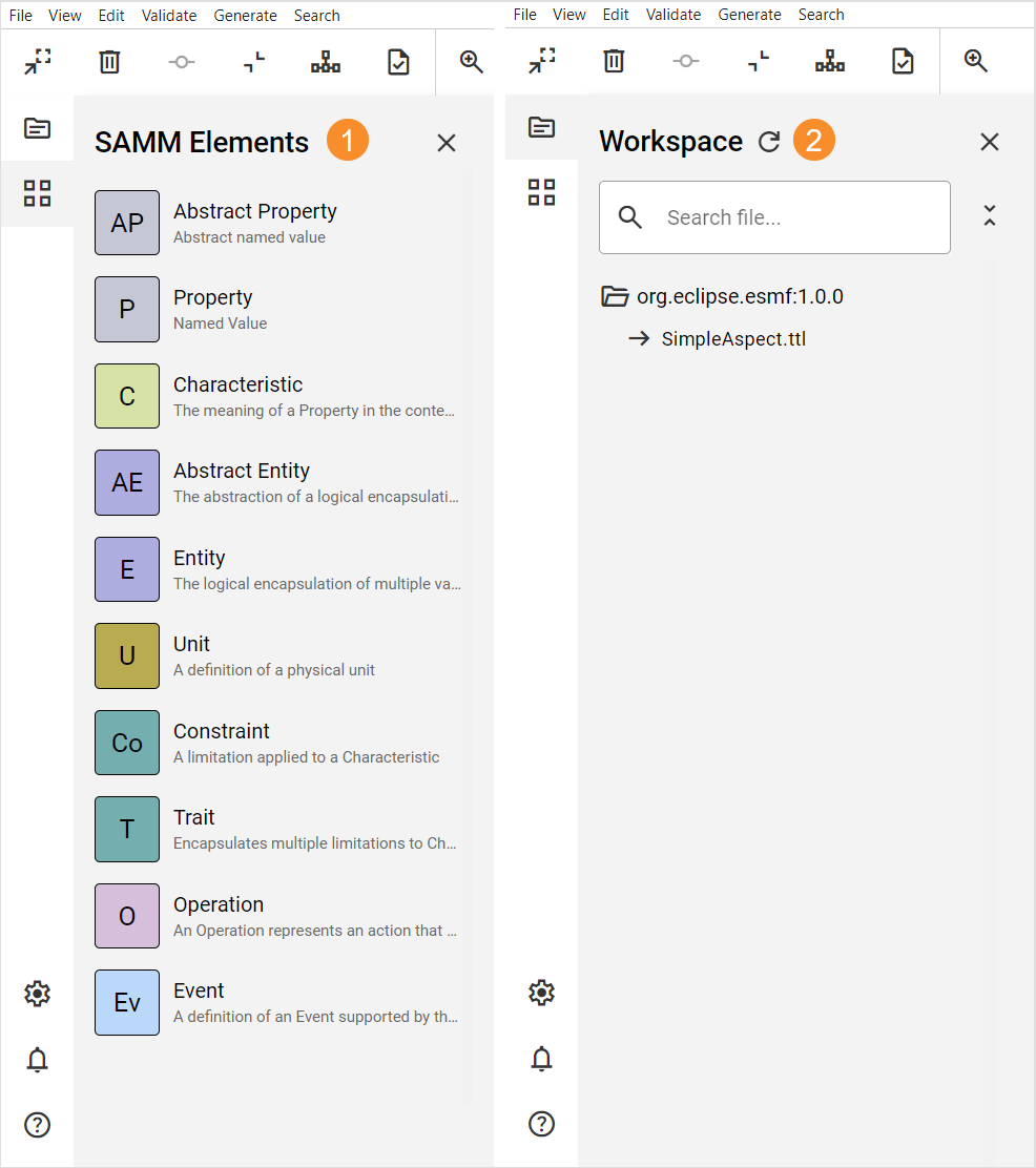 ame ui overview workspace numbers